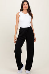 Black Straight Leg Drawstring Sweatpants