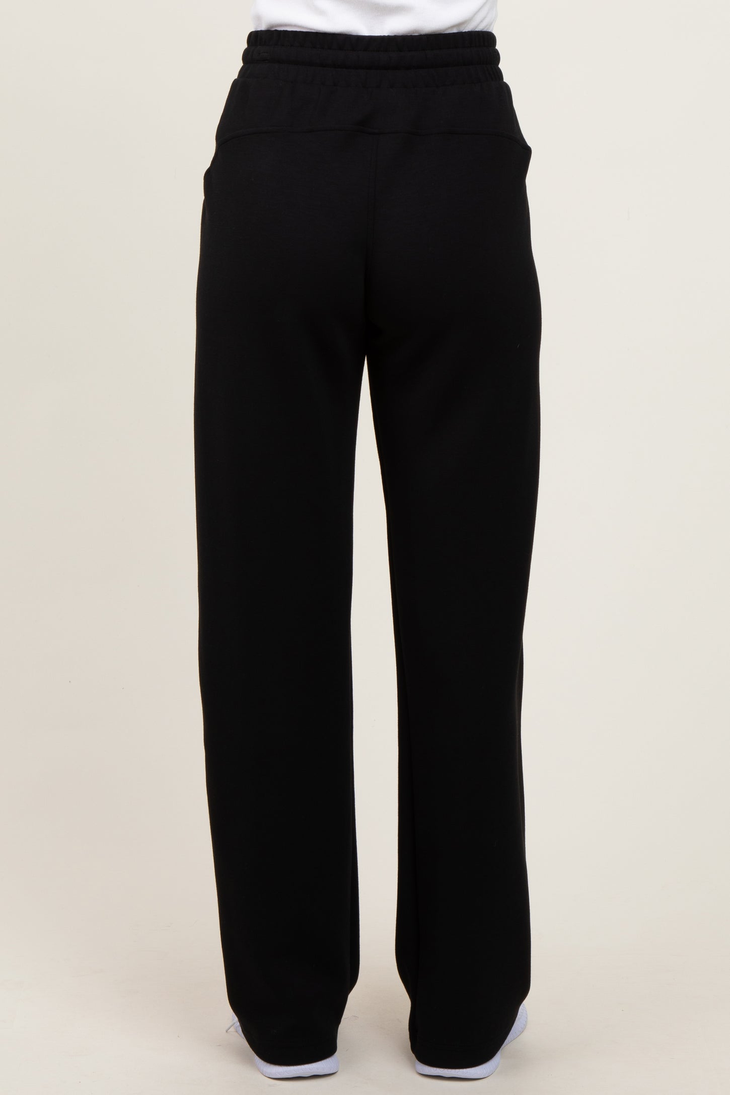 Black Straight Leg Drawstring Sweatpants