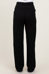 Black Straight Leg Drawstring Sweatpants