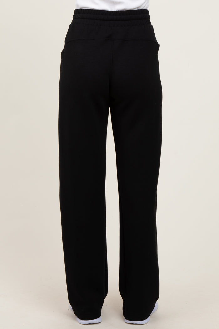 Black Straight Leg Drawstring Sweatpants