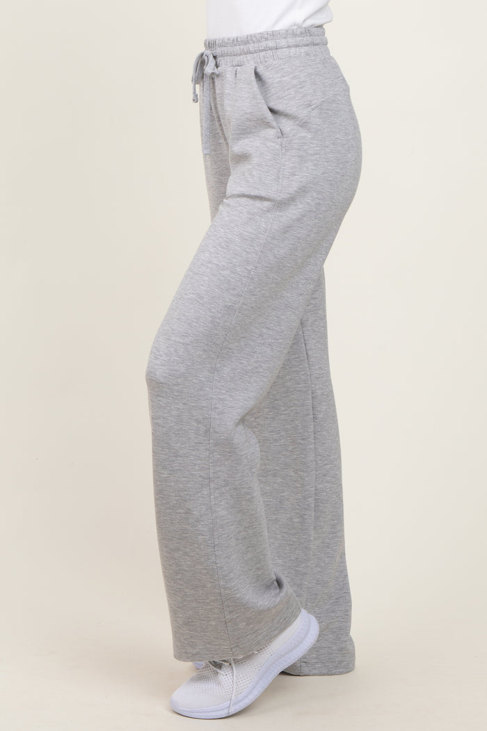 Heather Grey Straight Leg Drawstring Sweatpants