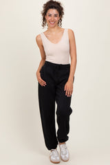 Black Drawstring Relaxed Fit Sweatpants