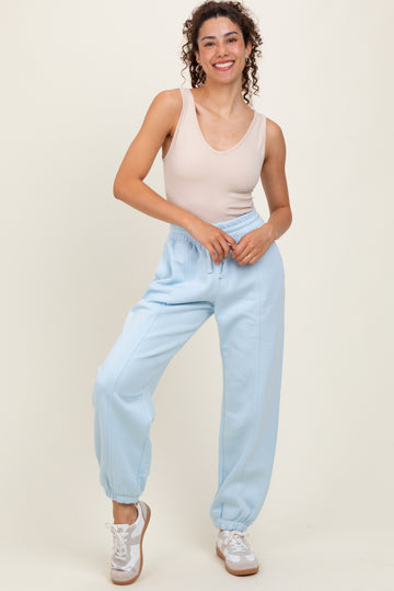 Light Blue Drawstring Relaxed Fit Sweatpants