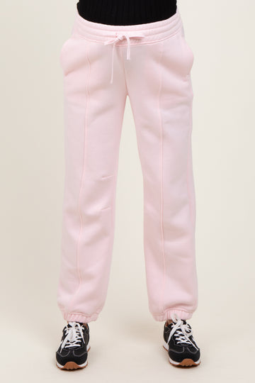 Light Pink Drawstring Relaxed Fit Maternity Sweatpants
