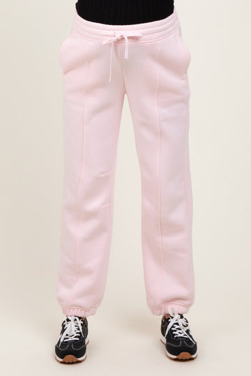 Light Pink Drawstring Relaxed Fit Maternity Sweatpants