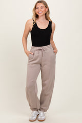 Light Mocha Drawstring Relaxed Fit Sweatpants