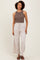 Cream Mineral Wash Wide Leg Ankle Pants