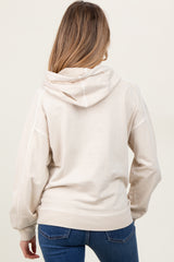 Cream French Terry Hooded Maternity Sweatshirt