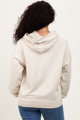 Cream French Terry Hooded Sweatshirt