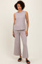 Light Mocha Slub Knit Pants Set
