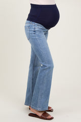 Light Blue Vintage Wash Maternity Bootcut Jeans