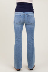 Light Blue Vintage Wash Maternity Bootcut Jeans