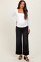 Black Cuffed Relaxed Wide Leg Maternity Jeans