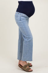 Blue Straight Leg Ankle Maternity Jeans