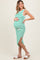 Green Striped Knit Sleeveless Side Slit Maternity Midi Dress