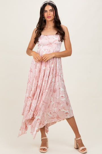 Light Floral Woven Pleat Skirt Maxi Dress