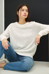 Ivory Oversized Slub Knit Sweater