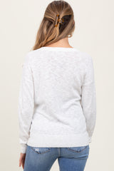 Ivory Oversized Slub Knit Maternity Sweater