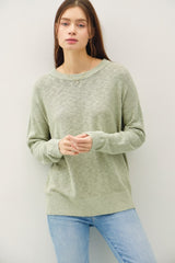 Light Olive Oversized Slub Knit Maternity Sweater