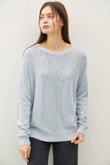 Light Blue Oversized Slub Knit Sweater