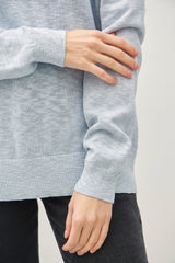Light Blue Oversized Slub Knit Sweater