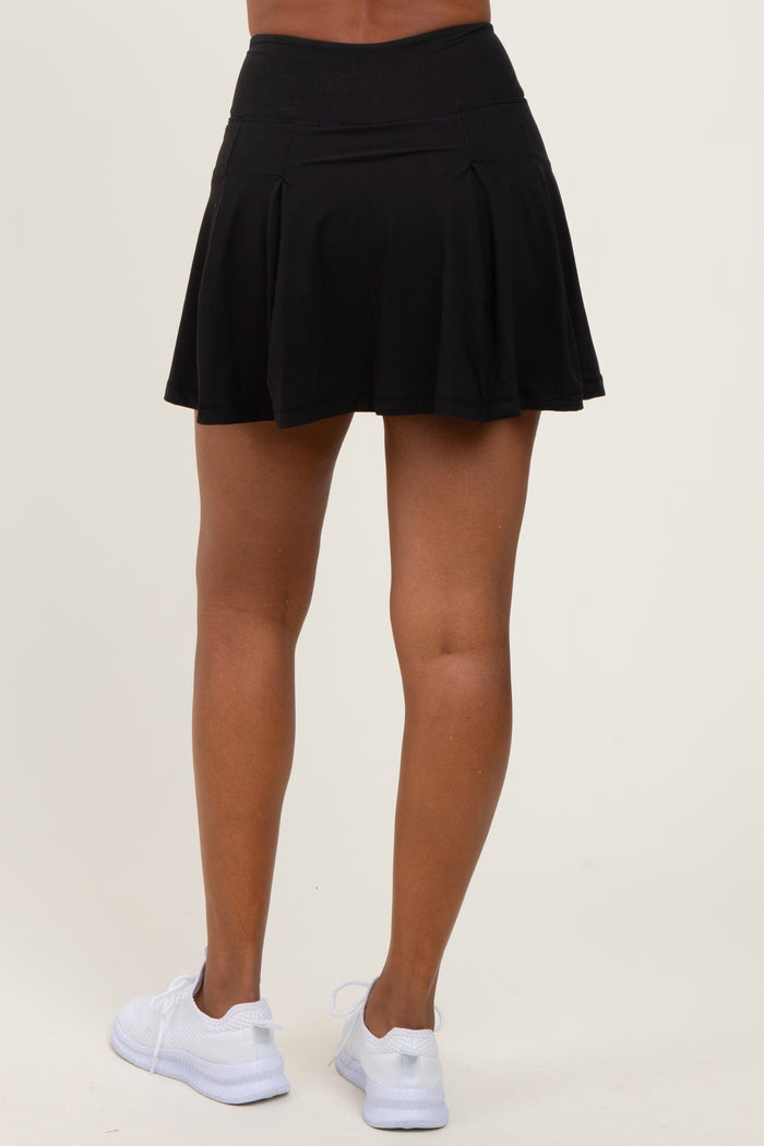 Black Back Pleat Skort
