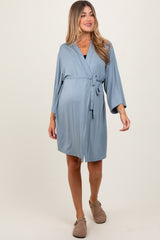 Blue Delivery/Nursing Maternity Robe