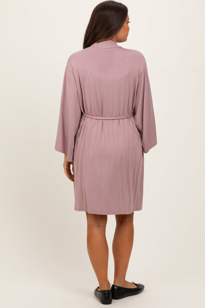 Mauve Delivery/Nursing Maternity Robe