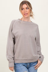 Mocha  French Terry Vintage Wash Pullover