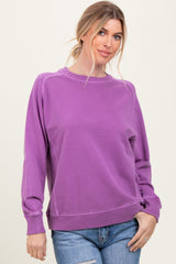 Plum French Terry Vintage Wash Maternity Pullover