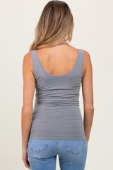 Heather Grey Sleeveless Fitted Maternity Tank Top