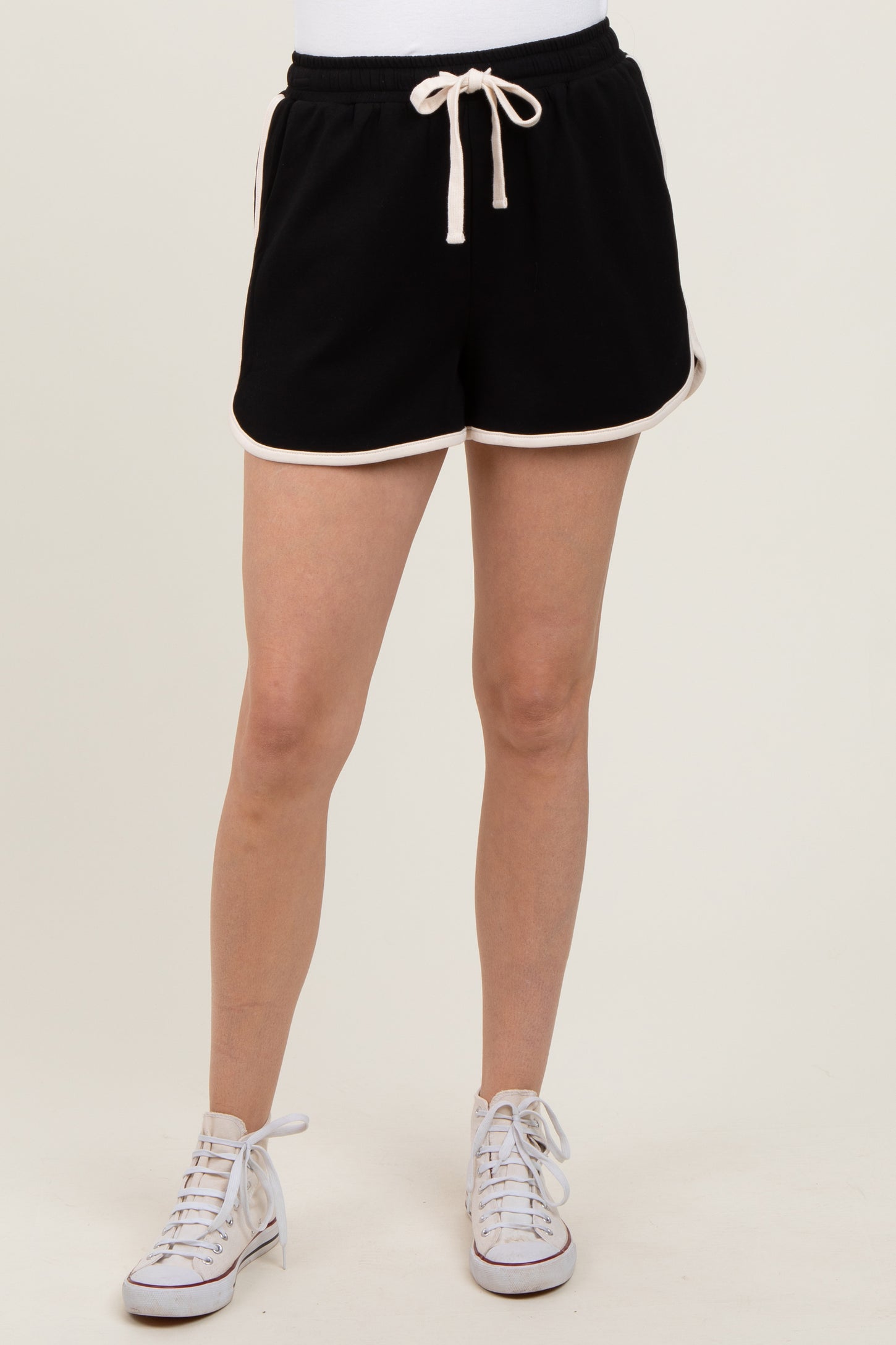 Black White Trim Shorts