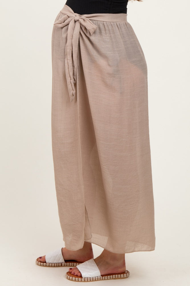 Beige Loose Beach Cover Up Maternity Skirt