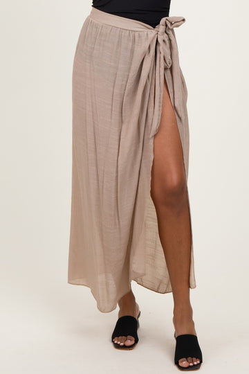 Beige Loose Beach Cover Up Skirt