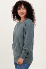 Light Olive Vintage Wash French Terry Pullover