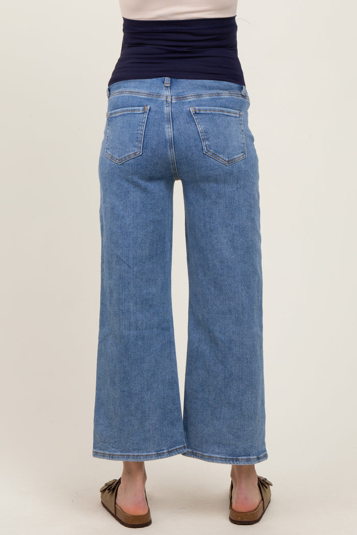 Light Wash Cropped Denim Maternity Jeans