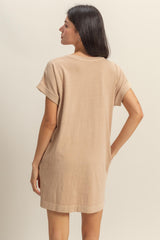 Light Taupe Mini T-Shirt Dress