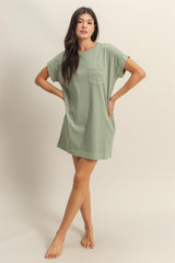 Light Olive Mini T-Shirt Dress