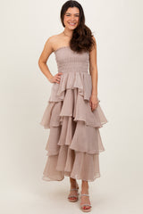 Beige Layered Maxi Dress