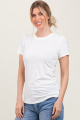 Cream Basic Crew Neck Tee