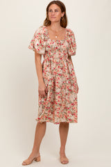 Cream Multi Printed Floral Maxi Dress
