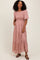 Mauve Floral Smocked Tiered Midi Dress