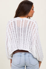 White Cable Knit Maternity Open Cardigan