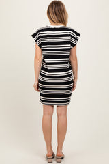 Black Multi-Striped T-Shirt Mini Dress