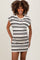 White Multi-Striped T-Shirt Maternity Mini Dress
