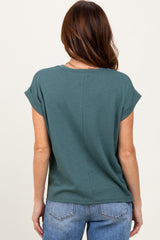 Olive Rolled Short Sleeve Tee