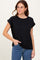 Black Rolled Short Sleeve Tee