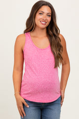 Fuchsia Heather Scoop Neck Maternity Tank Top