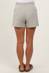 Light Olive Patch Pocket Maternity Shorts