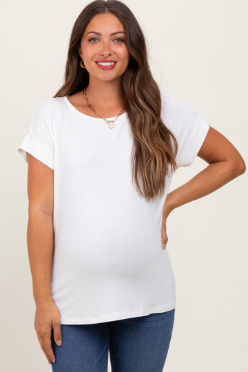 Ivory Key Hole Back Detail Maternity Top